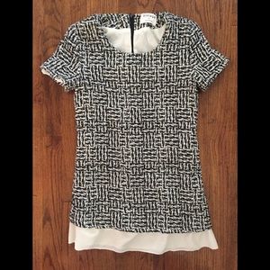 Vintage Top dressing knitted black and white top